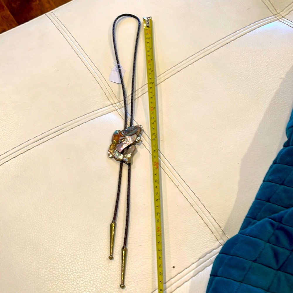 Abalone bolo tie